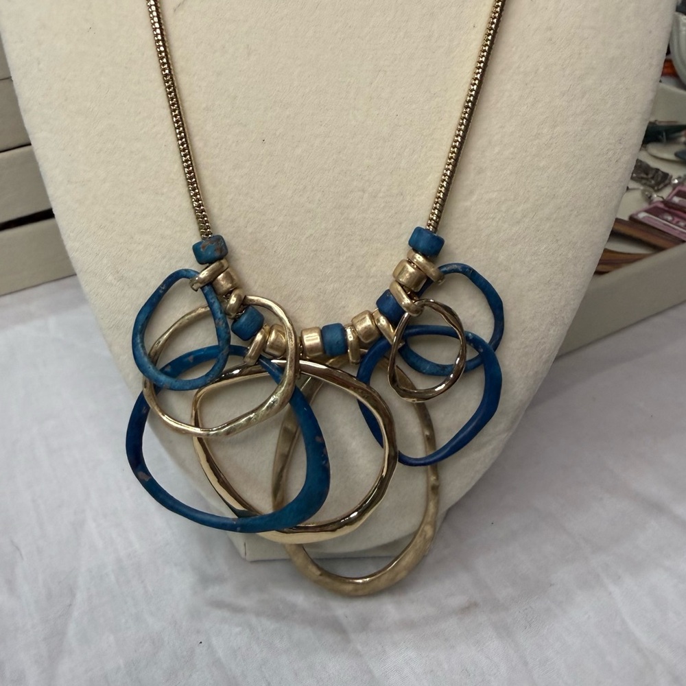 Robert Lee Morris SoHo Two-Tone Hammered Rings Necklace